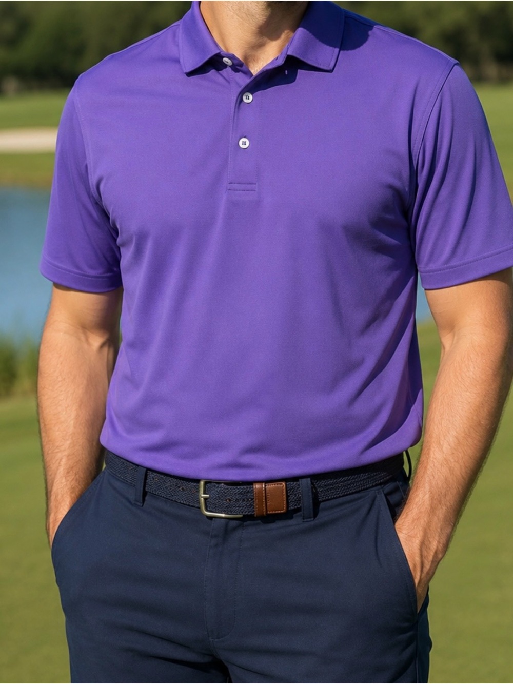 Bobby Jones Purple Performance Golf Polo
